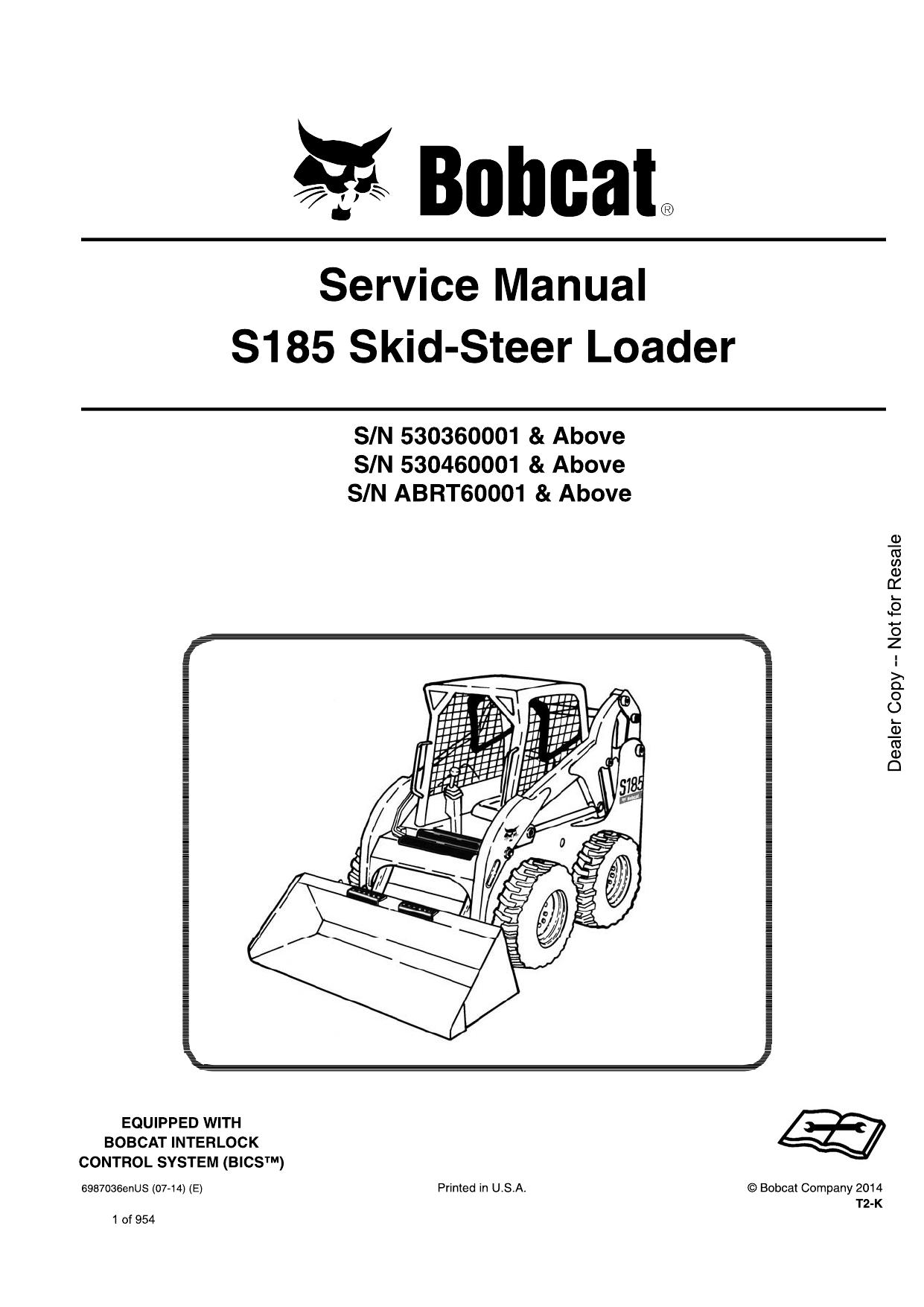 S185 Skid-Steer Loader Service Manual Bobcat